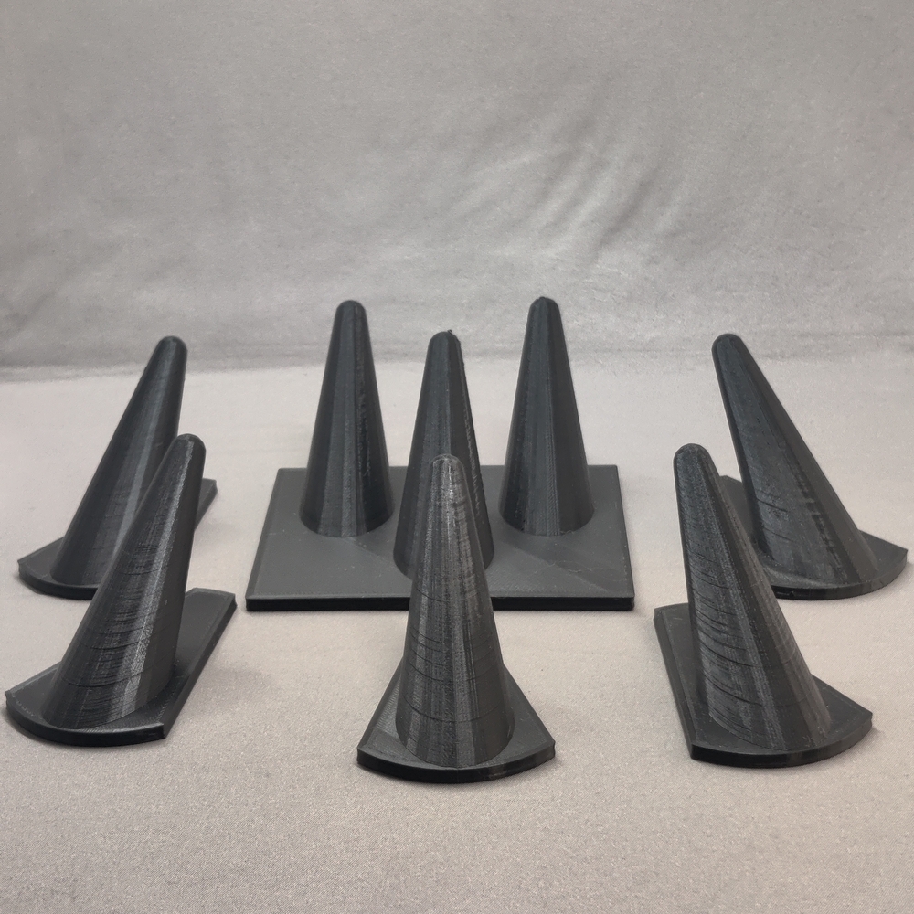 Ring Cone Display Set (6 Pieces) - Black -Designed & Produced in USA 3D Printed